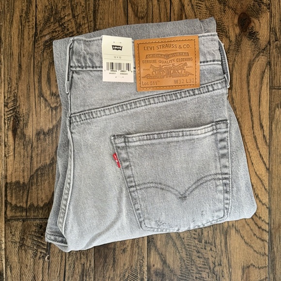 Levi’s Premium 511 Slim Jeans Destroyed Gris - Picture 10 of 16